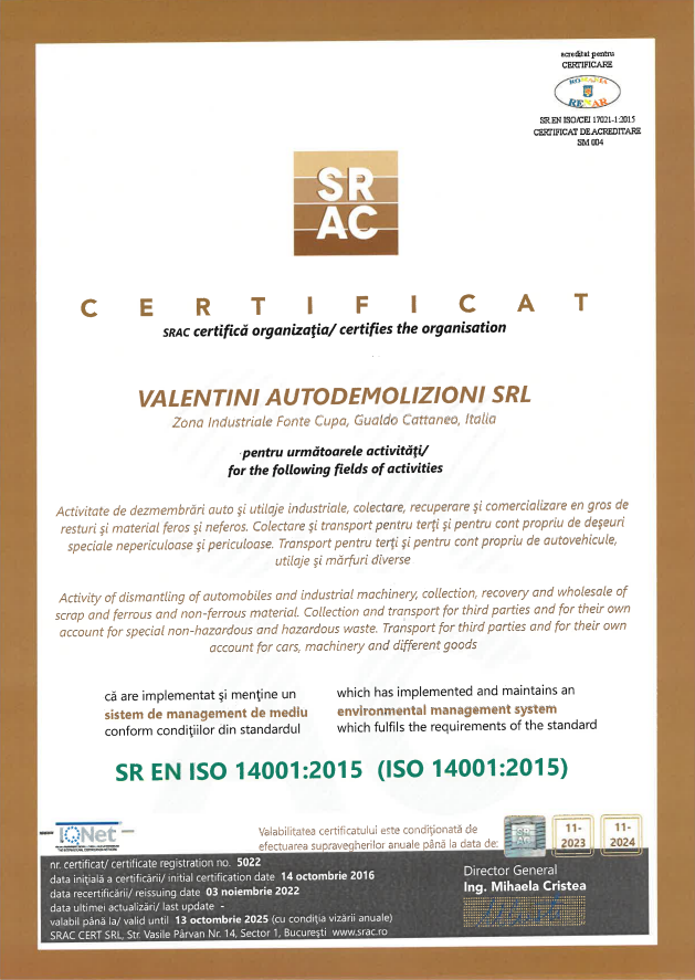 Seconda certificazione